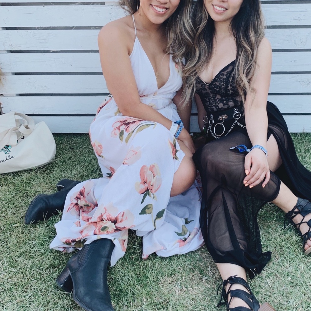 floral white maxi dress